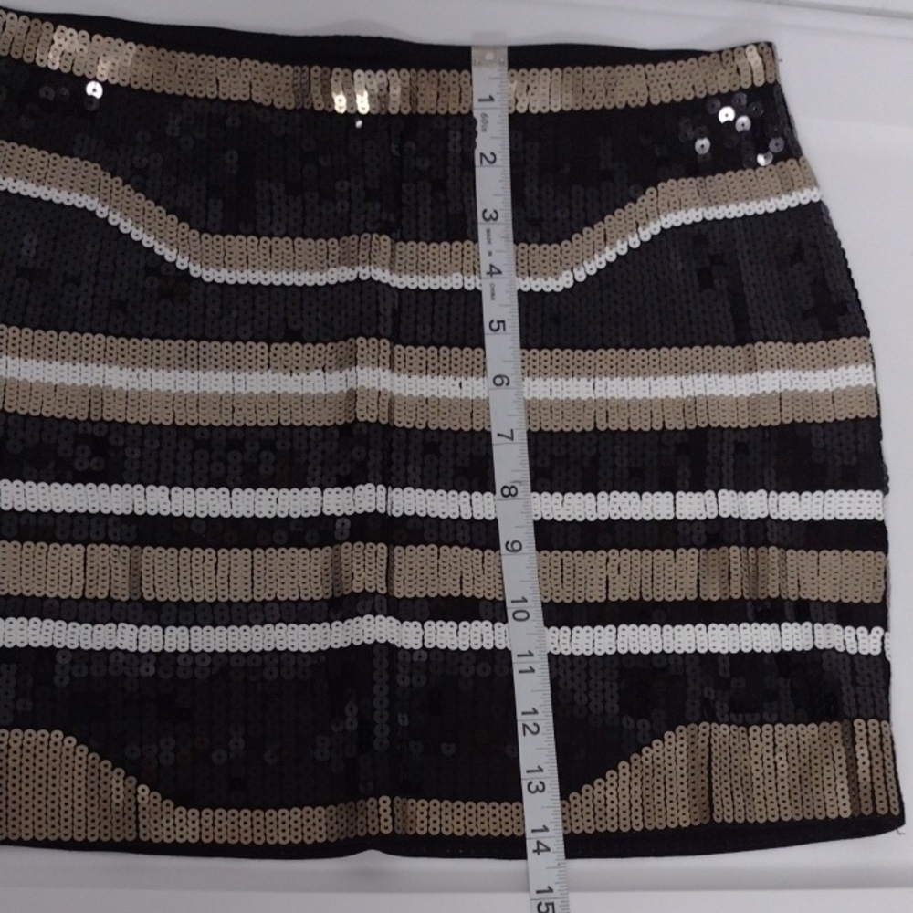 Express Black and Silver Sequin Pencil Mini Skirt Y2K, Rumba,Cocktail. - Picture 8 of 11